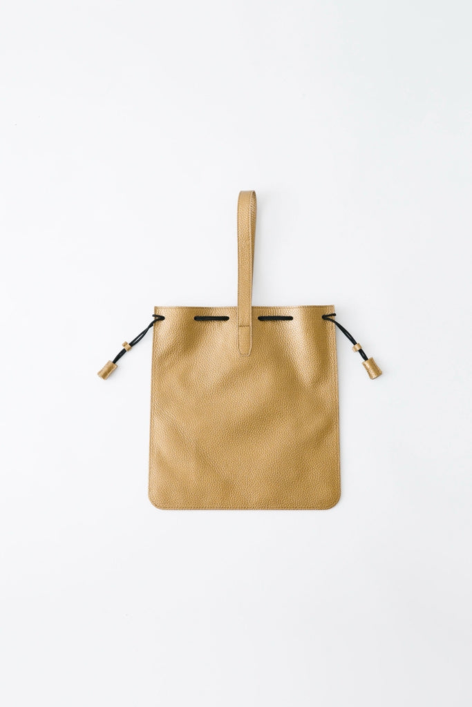 LEATHER KINCHAKU BAG
